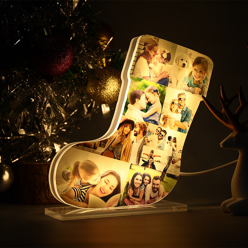 Lumière de photo de bas de Noël personnalisé