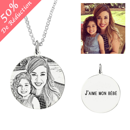 Personnaliser Photo Collier Rond