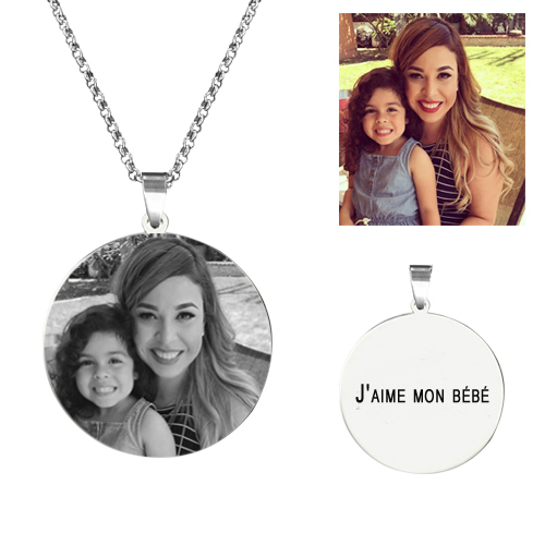 Personnaliser Photo Collier Rond