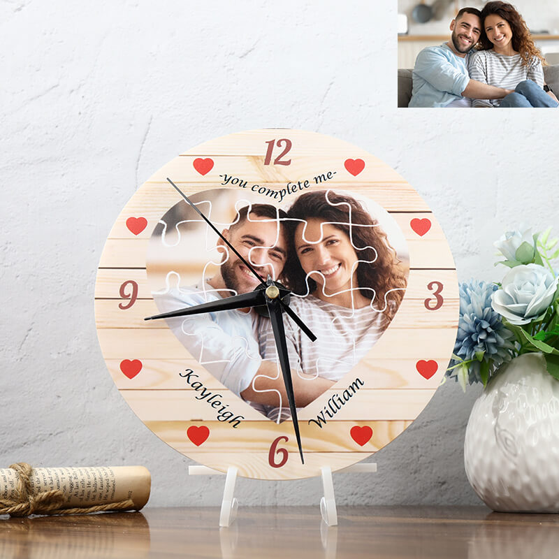 Horloge puzzle d'amour personnalisé