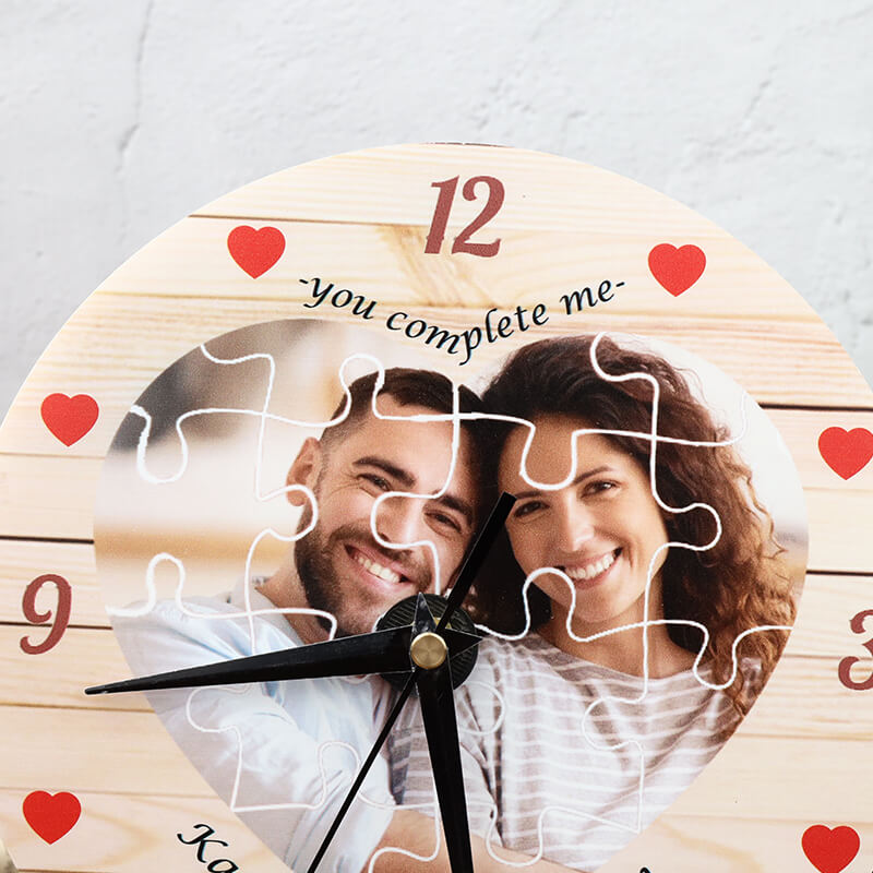 Horloge puzzle d'amour personnalisé