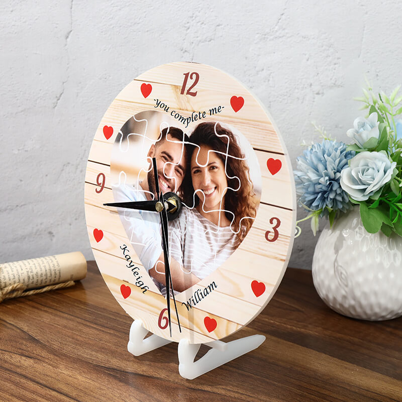 Horloge puzzle d'amour personnalisé