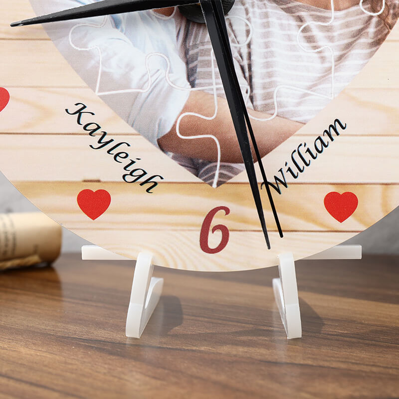 Horloge puzzle d'amour personnalisé