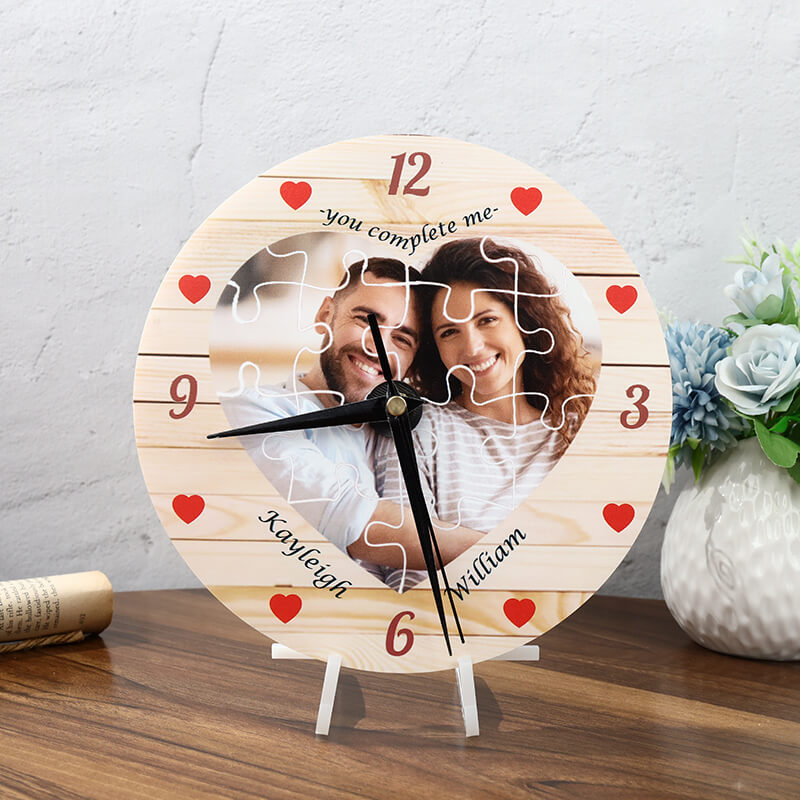 Horloge puzzle d'amour personnalisé