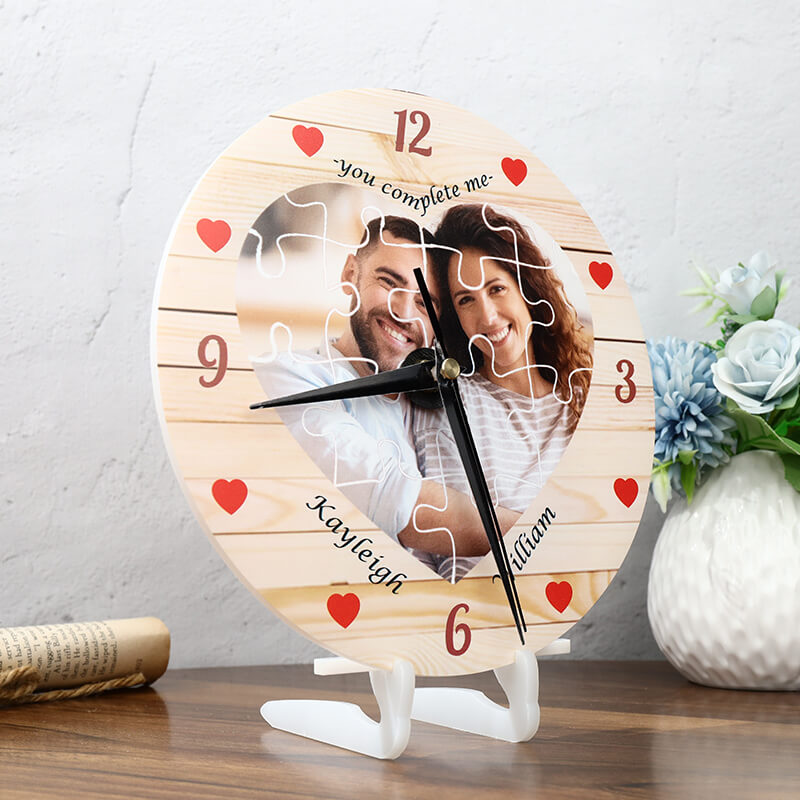 Horloge puzzle d'amour personnalisé