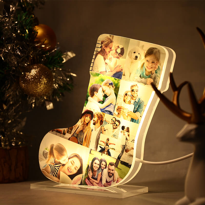 Lumière de photo de bas de Noël personnalisé