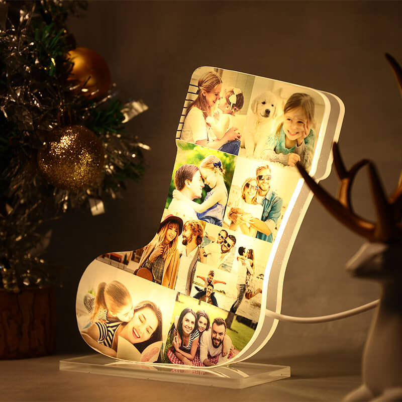 Lumière de photo de bas de Noël personnalisé