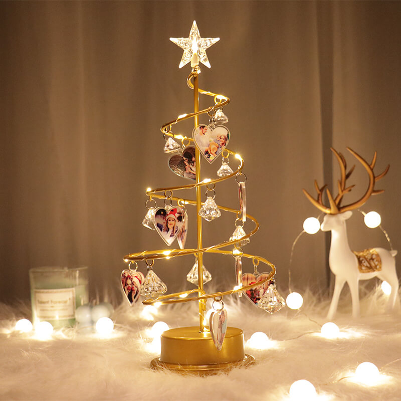 Lumières de sapin de Noël photo personnalisées