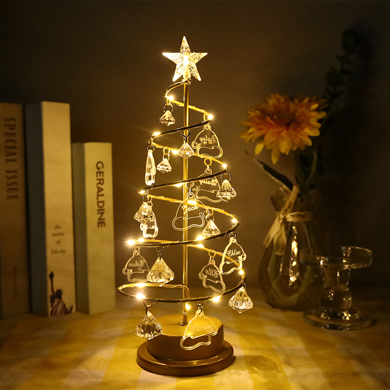 Nom personnalisé des lumières d'arbre de cristal de Noël