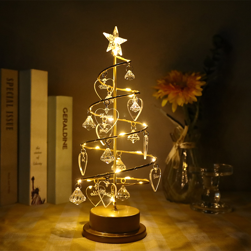 Nom personnalisé des lumières d'arbre de cristal de Noël