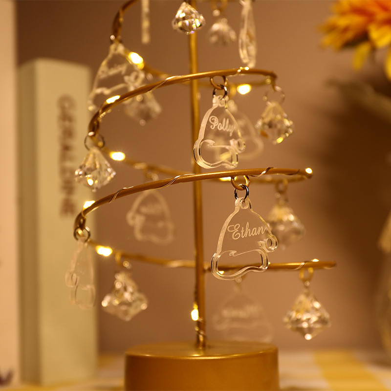 Nom personnalisé des lumières d'arbre de cristal de Noël