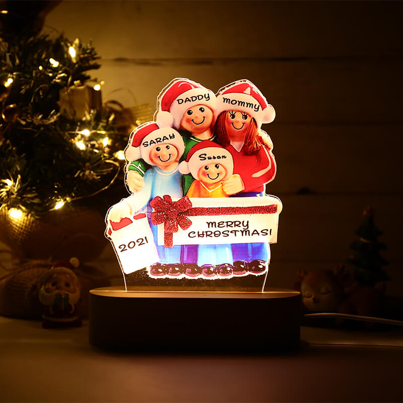 Lumières acryliques personnalisées pour la famille de Noël