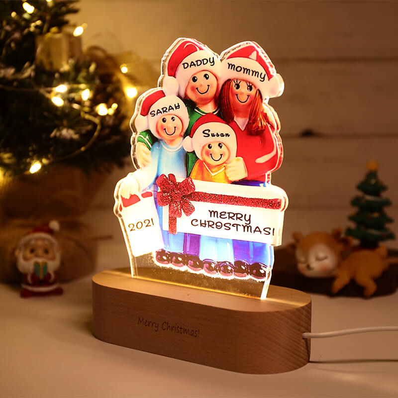 Lumières acryliques personnalisées pour la famille de Noël