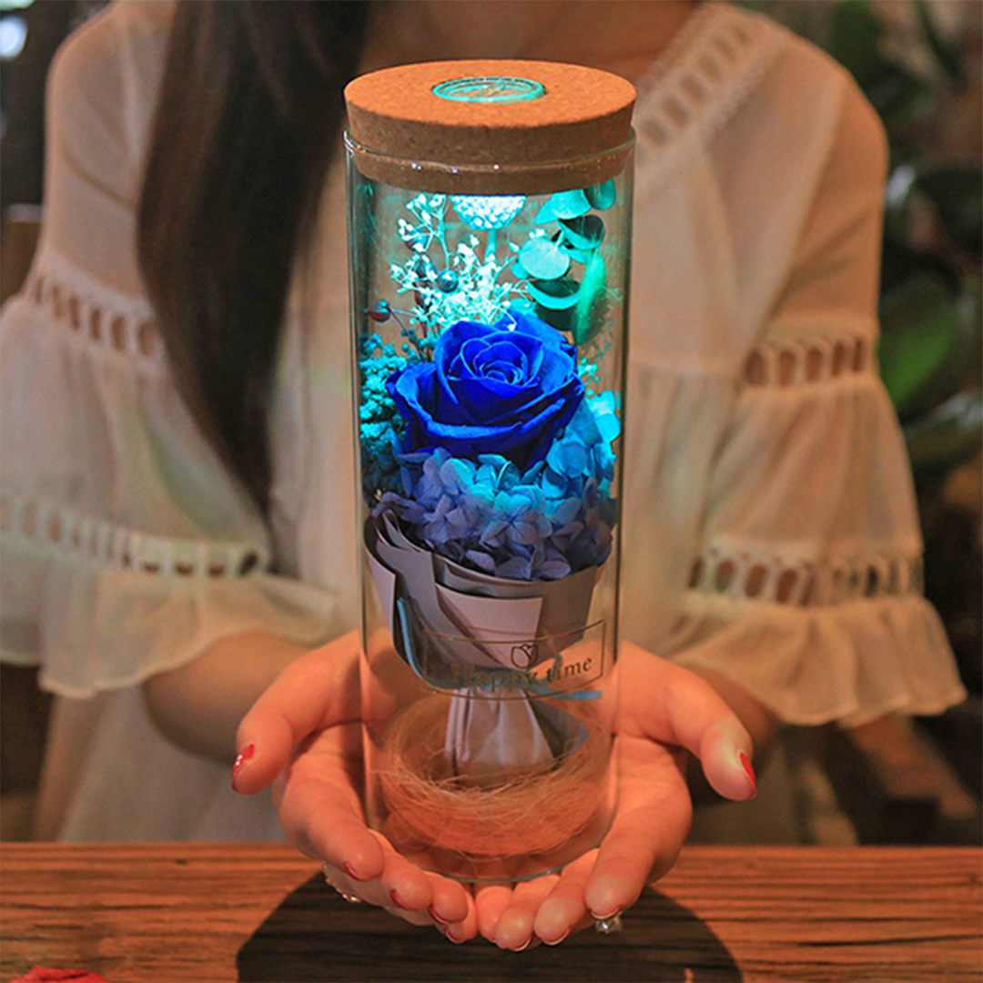 Bluetooth - LED Rose Bouteille Lampe