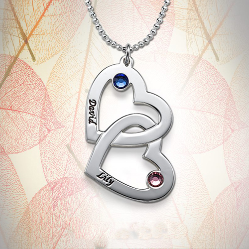 Collier Personnalisable Couple avec Pierres de naissance