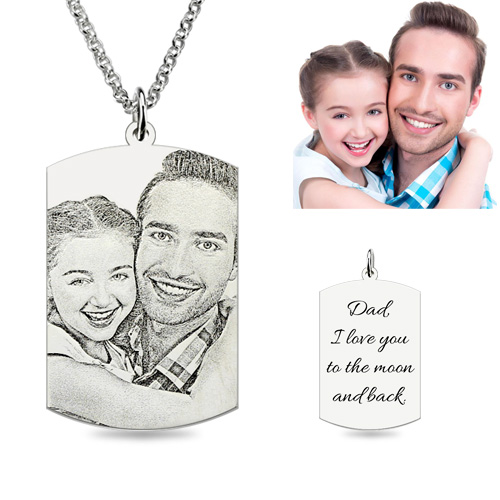 Collier de photo personnalisé Argent