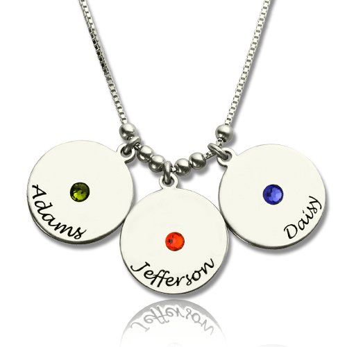 Pour Mamans - Collier Disques et Pierres de Naissance