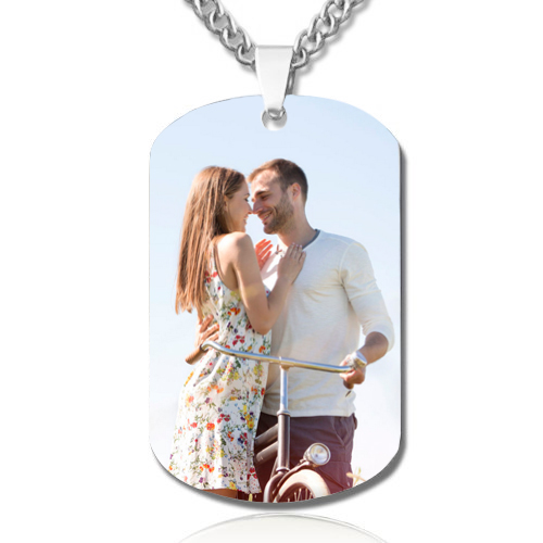 Collier de photo personnalisé Titanium acier