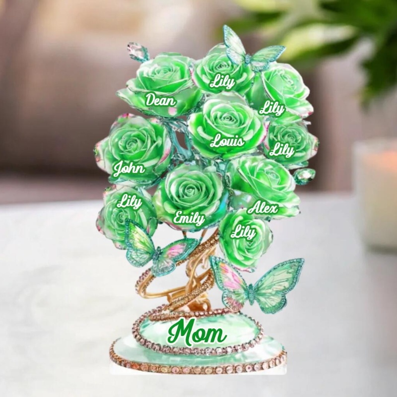 Plaque acrylique personnalisée en forme d'arbre à roses