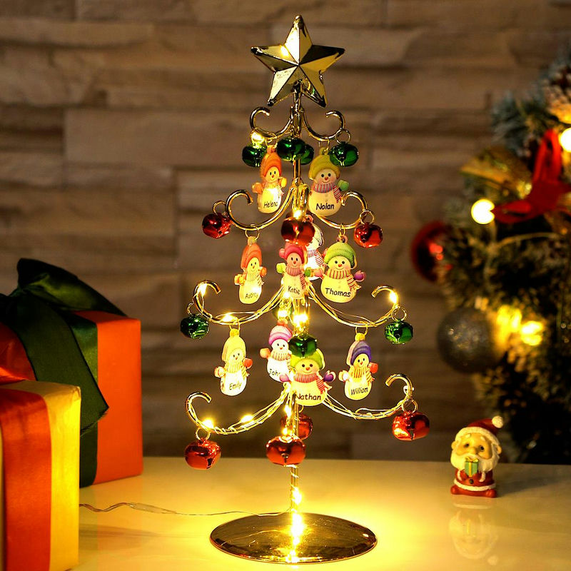 Guirlandes lumineuses personnalisées pour sapin de Noël avec bonhomme de neige