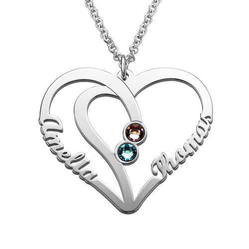 Couples Collier Birthstone en argent - Ma collection Eternal Love