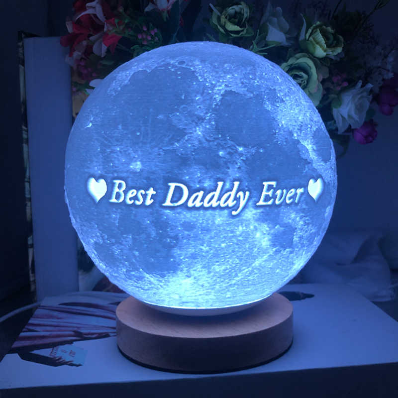 Personnalisez Photo 3D Lune Table Lampe Avec Télécommande