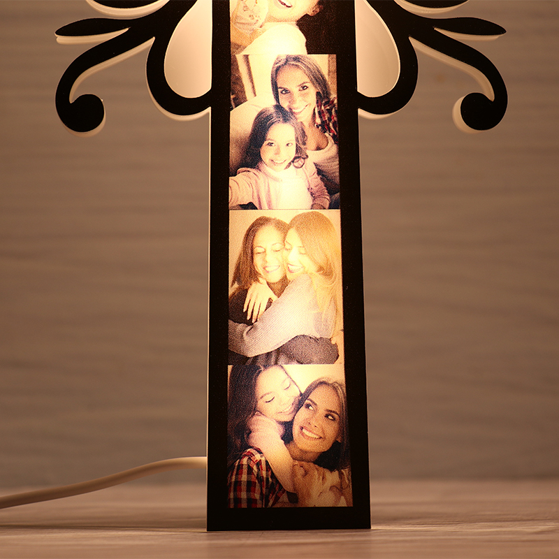 Décoration lumineuse led croix photo personnalisée