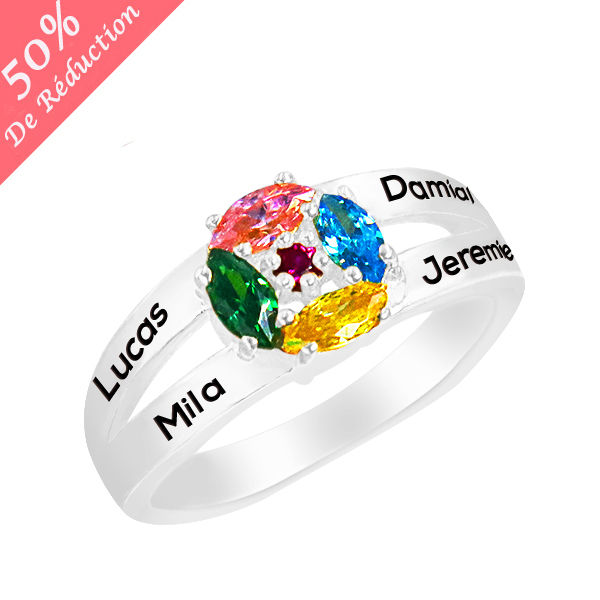 Personnalisé Quatre Nom Bague de Naissance