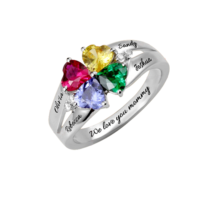 Bague de naissance coeur personnalisé