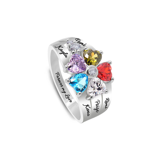 Bague de naissance coeur personnalisé