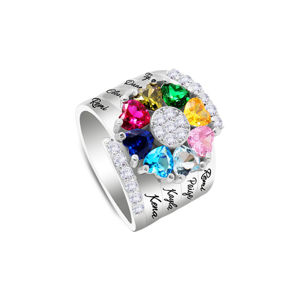 Bague de naissance coeur personnalisé