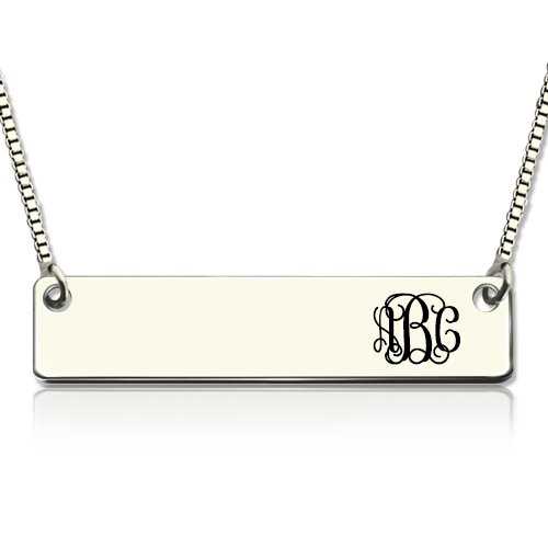 Monogramme Initiale Bar Collier