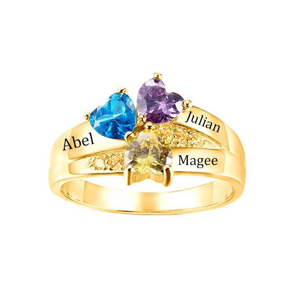 Personnalisé Trois Nom Bague de Naissance