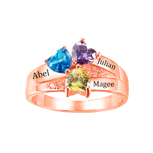 Personnalisé Trois Nom Bague de Naissance