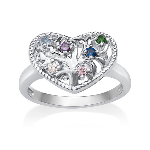 Bague Coeur Arbre de Vie en Argent