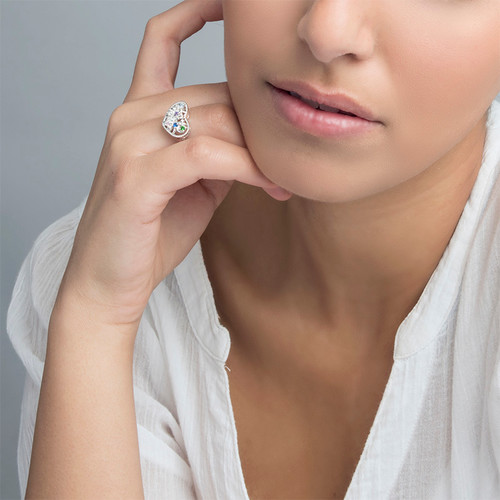 Bague Coeur Arbre de Vie en Argent