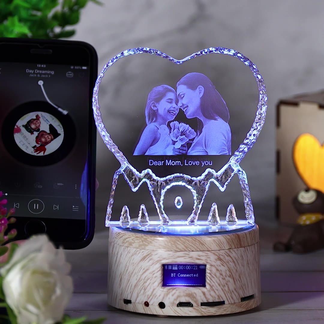 MOM - Bluetooth Photo 3D Cristal Musique Lumière