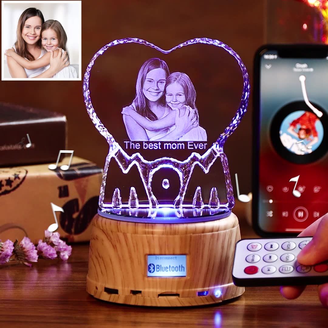 MOM - Bluetooth Photo 3D Cristal Musique Lumière
