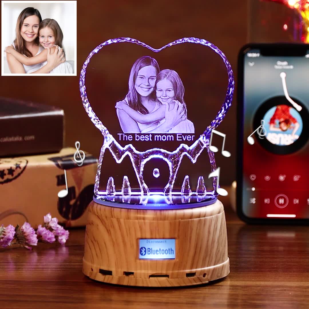 MOM - Bluetooth Photo 3D Cristal Musique Lumière