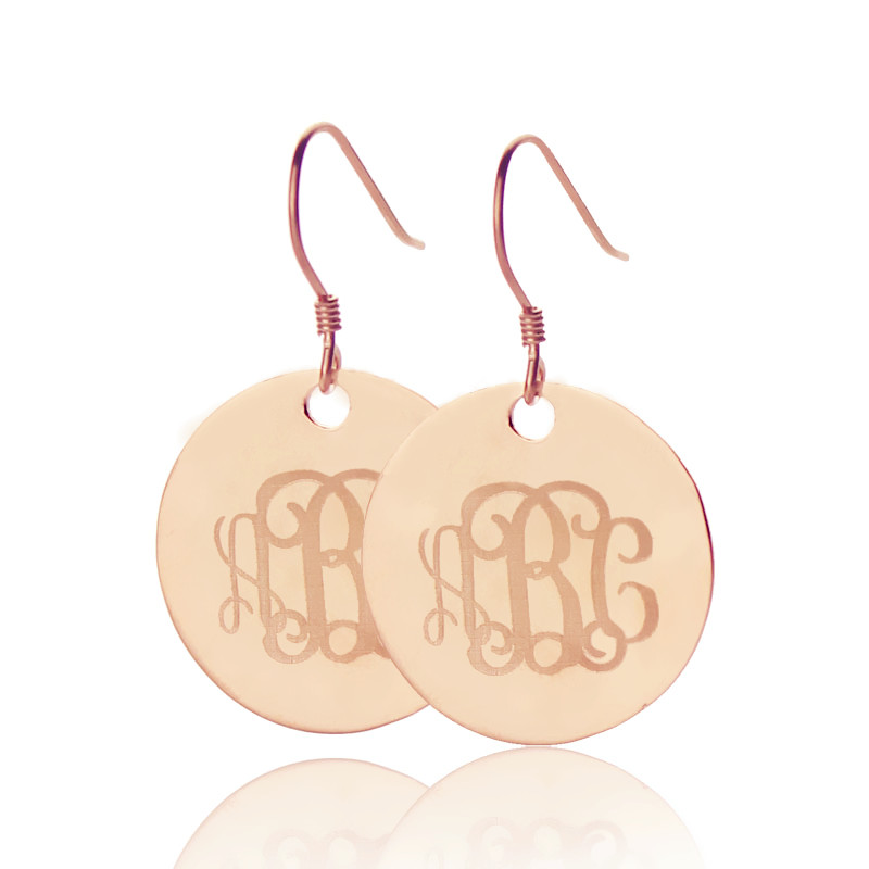 Disque Sceau Monogrammemed Boucle d'oreilles