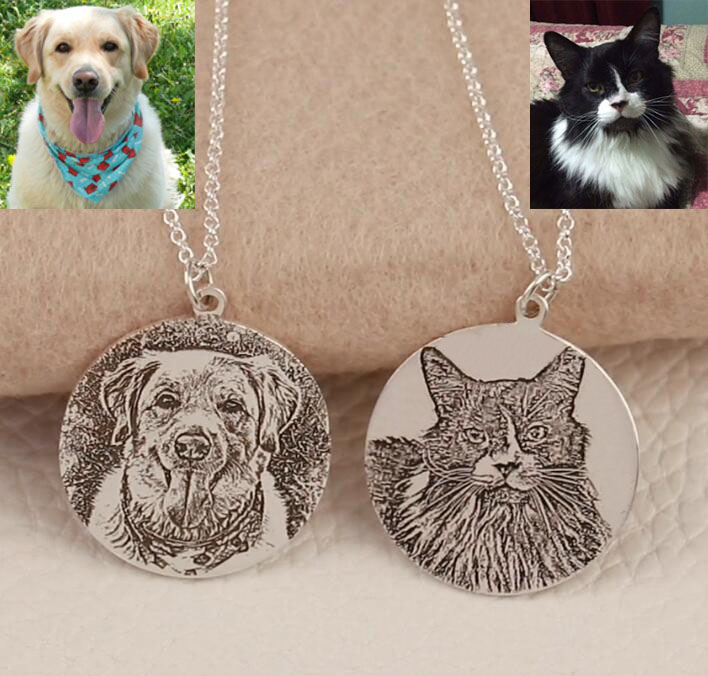 Personnaliser Gravé Pet Photo Collier