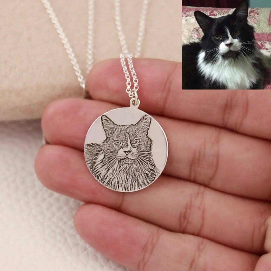 Personnaliser Gravé Pet Photo Collier