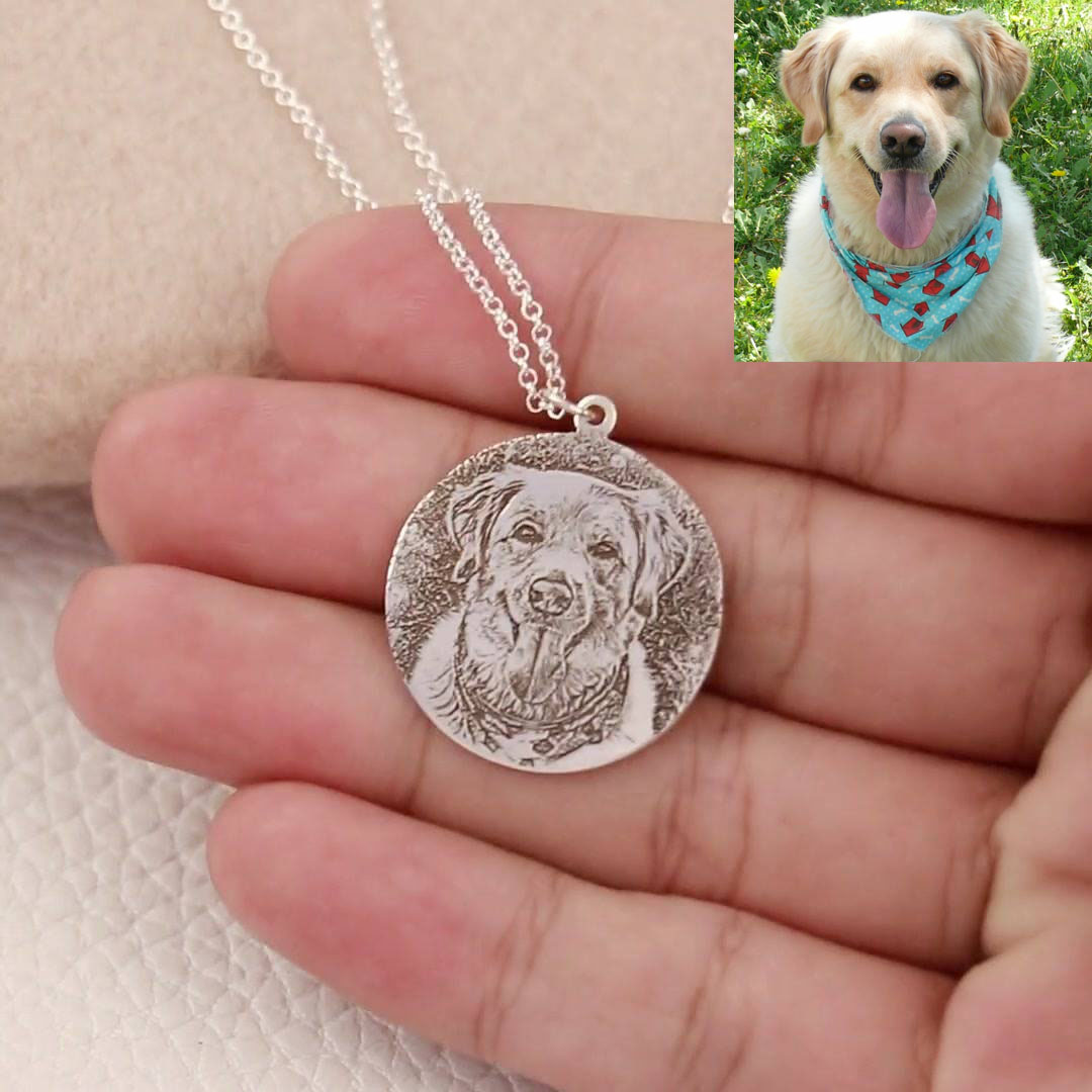 Personnaliser Gravé Pet Photo Collier