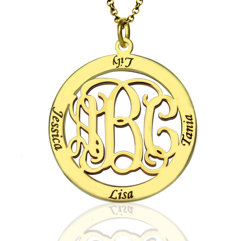 la famille Monogramme prénom Collier